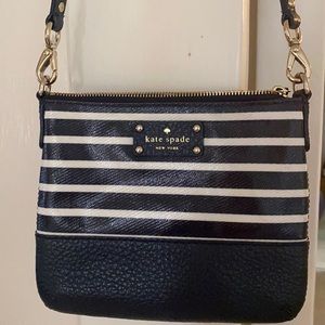 Kate Spade Navy and white stripe cross body bag.